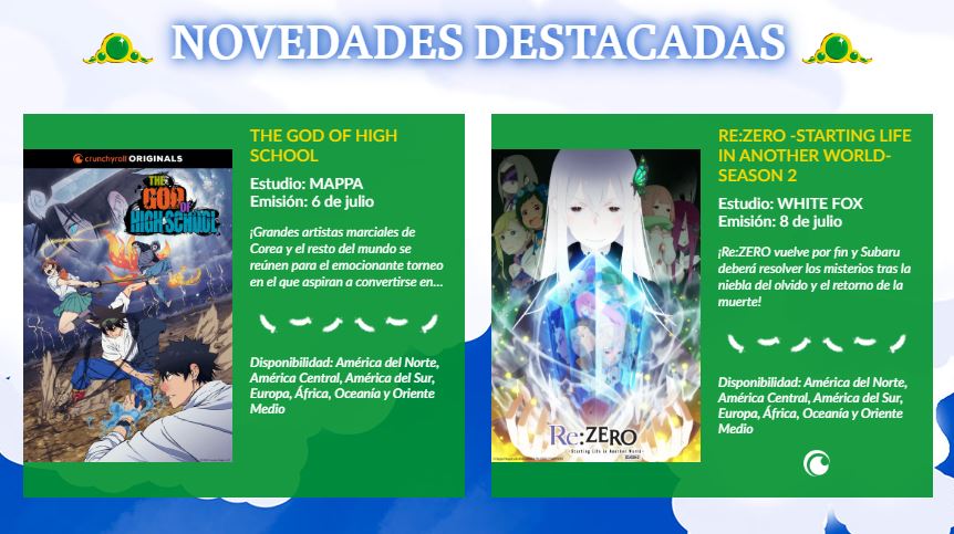 Primeras incorporaciones en Crunchyroll para la temporada de verano