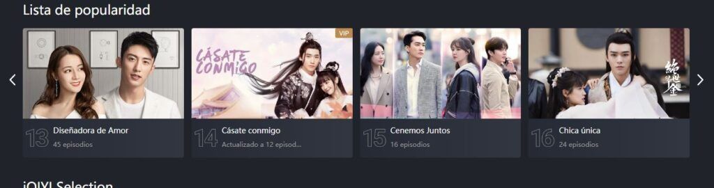 Los 20 títulos más populares de iQIYI España