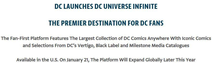 DC Comics lanza su nueva plataforma DC Universe Infinite